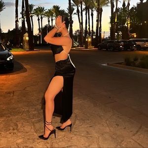 MESHKI SATIN SKIRT & TOP SET 🖤